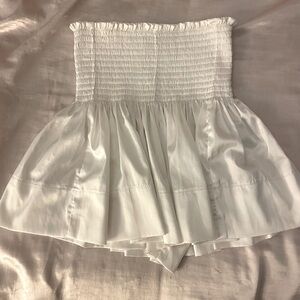 natural life flowy shorts (xs/s) pearly white satin material